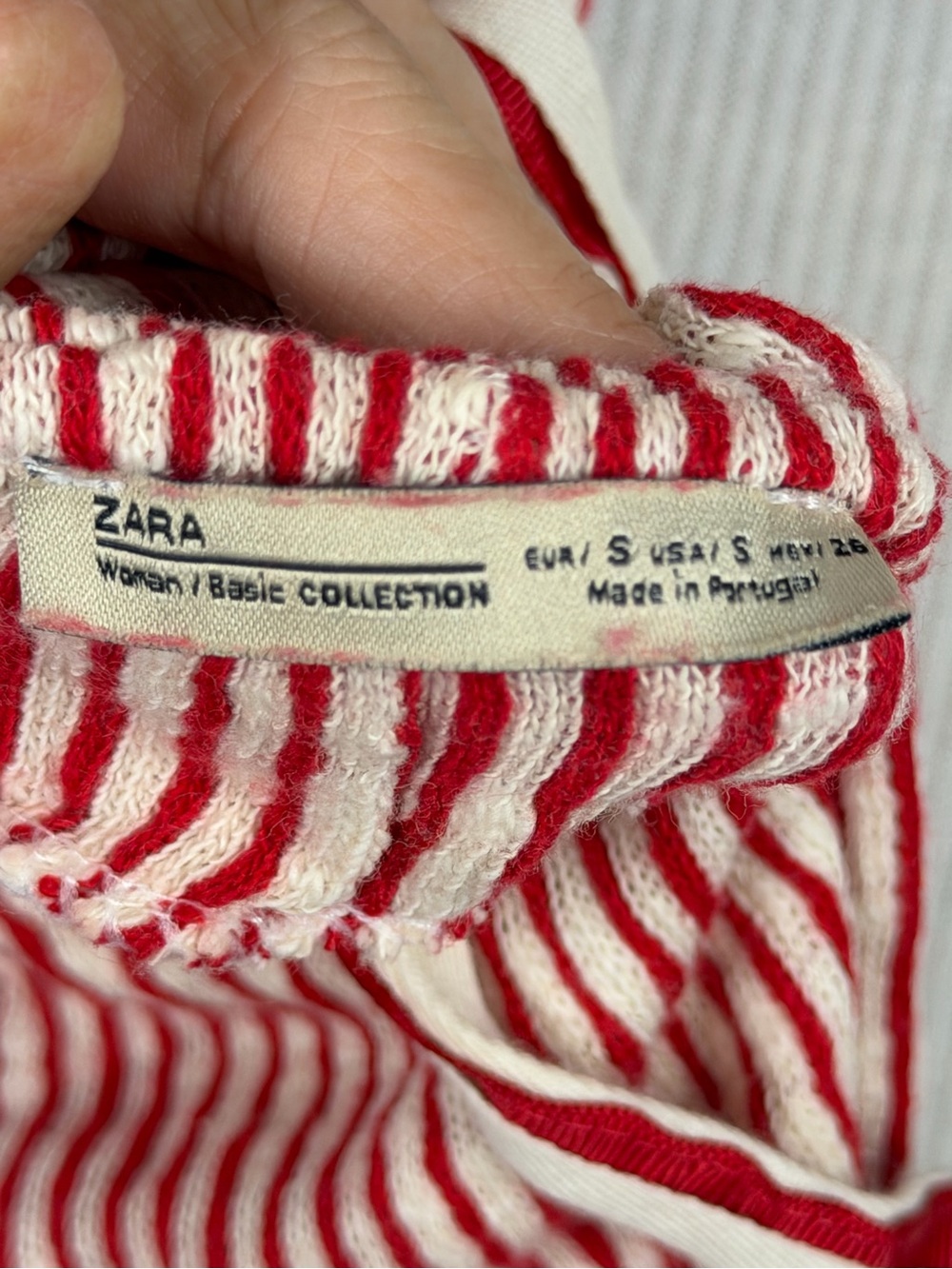 Zara Red White Striped Lace-Up Back Midi Dress Size Small Coastal Cottagecore - Picture 9 of 12